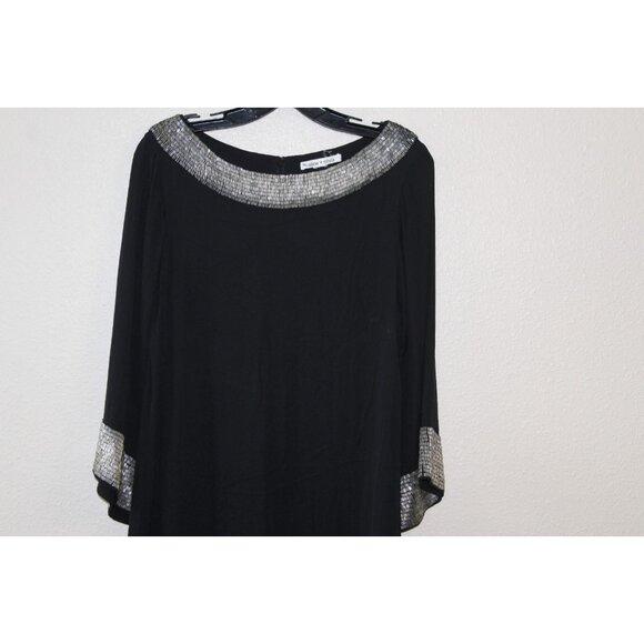 Alice + Olivia Womens Black Beaded Long Sleeve Dress M? - Picture 2 of 5